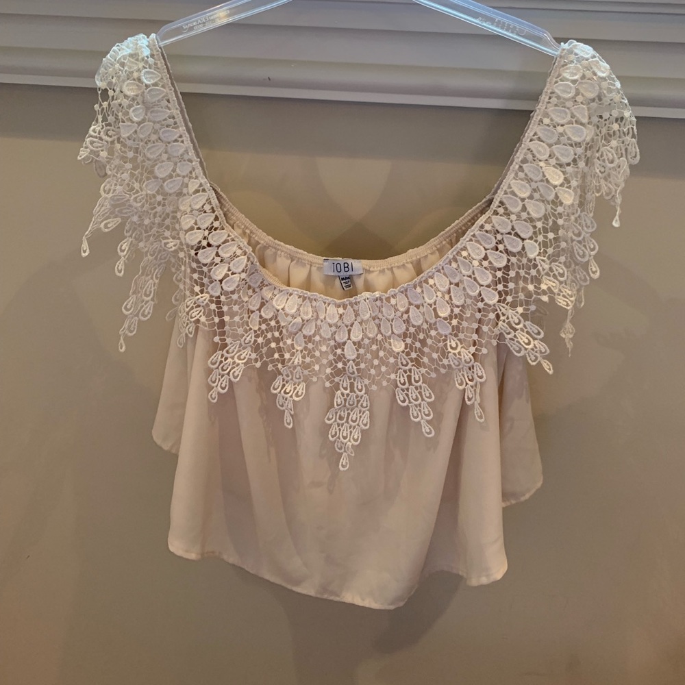 Off the shoulder lace blouse